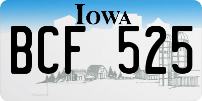 IA license plate BCF525