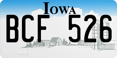 IA license plate BCF526