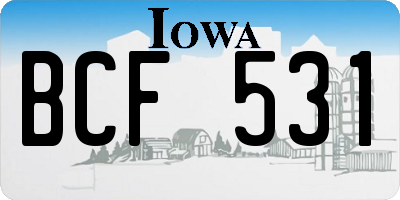 IA license plate BCF531