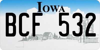 IA license plate BCF532