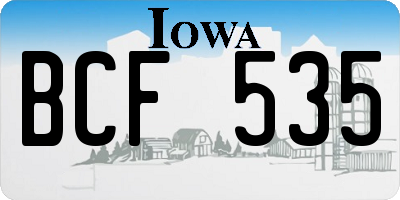 IA license plate BCF535