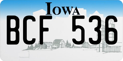 IA license plate BCF536