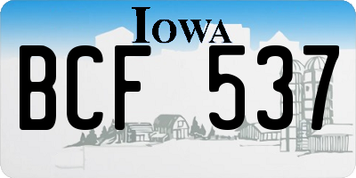 IA license plate BCF537