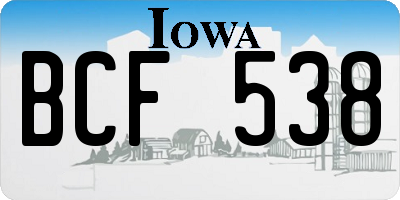 IA license plate BCF538