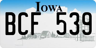 IA license plate BCF539