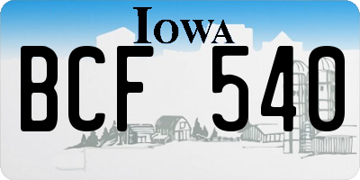 IA license plate BCF540