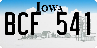 IA license plate BCF541