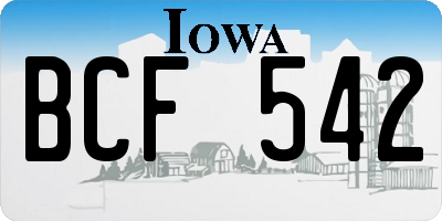 IA license plate BCF542