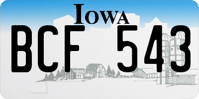 IA license plate BCF543