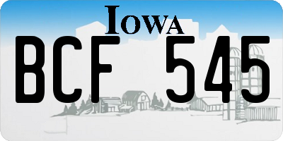 IA license plate BCF545