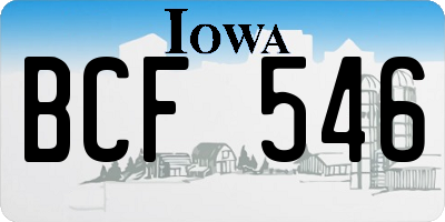 IA license plate BCF546