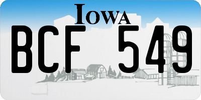 IA license plate BCF549