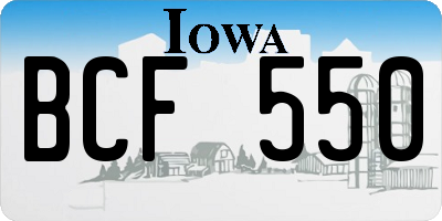 IA license plate BCF550