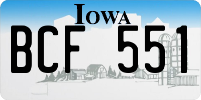 IA license plate BCF551