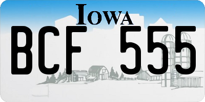 IA license plate BCF555