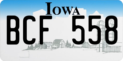 IA license plate BCF558