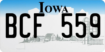 IA license plate BCF559