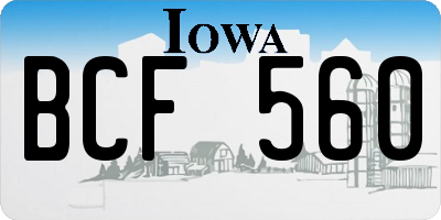 IA license plate BCF560