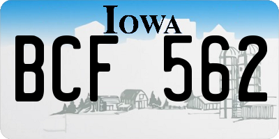 IA license plate BCF562