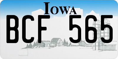 IA license plate BCF565