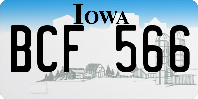 IA license plate BCF566