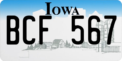 IA license plate BCF567