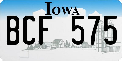 IA license plate BCF575
