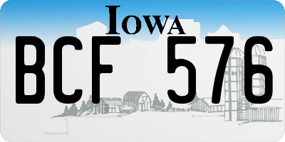 IA license plate BCF576