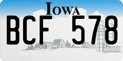 IA license plate BCF578