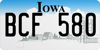 IA license plate BCF580