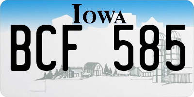 IA license plate BCF585