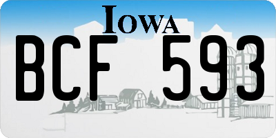 IA license plate BCF593