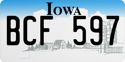 IA license plate BCF597