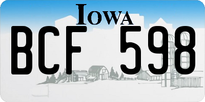 IA license plate BCF598