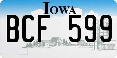 IA license plate BCF599