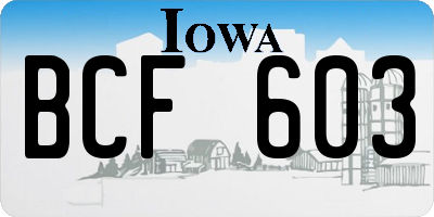 IA license plate BCF603