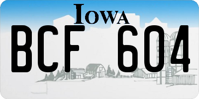 IA license plate BCF604