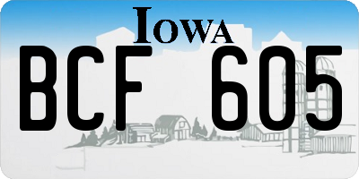 IA license plate BCF605