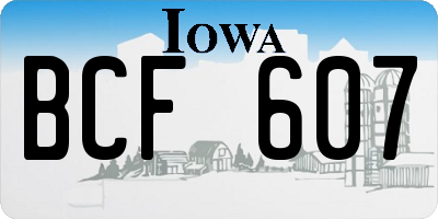 IA license plate BCF607