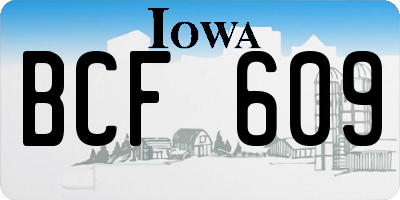 IA license plate BCF609