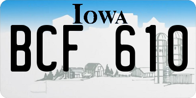 IA license plate BCF610
