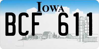 IA license plate BCF611