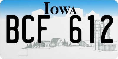 IA license plate BCF612
