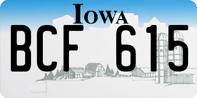 IA license plate BCF615
