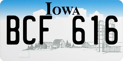 IA license plate BCF616