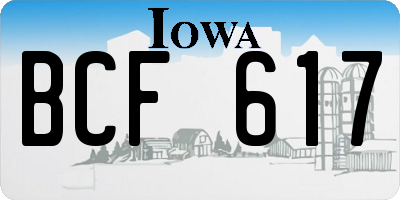IA license plate BCF617