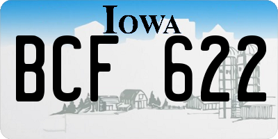IA license plate BCF622