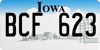 IA license plate BCF623