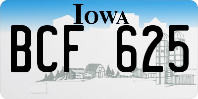 IA license plate BCF625