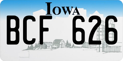 IA license plate BCF626